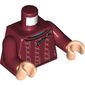 Torso Sweater, Bright Pink Knit Pattern, Sand Blue Neck and Tear Print, Dark Red Arms, Light Nougat Hands