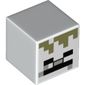 Minifig Head Special, Cube with Pixelated Black Eyes, Olive Green Pixels Print