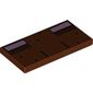 Tile 2 x 4 with Dark Brown Pixels, Bright Pink Eyes print