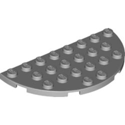 LEGO part 22888 Plate Round Corner 4 x 8 Double in Medium Stone Grey/ Light Bluish Gray