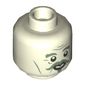 Minifig Head Nearly Headless Nick, Bushy Eyebrows, Moustache, Goatee, Smile Print