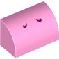Brick Curved 1 x 2 x 1 No Studs with Dark Pink Lines (Yoshi Nostrils) Print