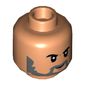 Minifig Head Dr Wu, Thick Eyebrows, Dark Bluish Gray Beard, Closed Mouth / Open Mouth Print