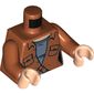 Torso Shirt, Pockets, Tied at Midriff, Sand Blue Undershirt Print, Dark Orange Arms, Light Nougat Hands