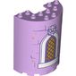 Cylinder Half 3 x 6 x 6 with 1 x 2 Cutout with Window, White Border, Lion Head print