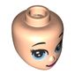 Minidoll Head Big Bright Light Blue Eyes, Dark Pink Lips print