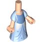 Microdoll Body Long Dress Bright Light Blue with White/Dark Azure Under Dress, Light Nougat Hands