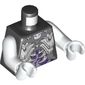 Torso Armor, White Bones, Dark Purple and Lavender Stomach Print, White Arms and Hands