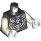 Torso Armor, Dark Purple Circle with White Symbol, Ornate White Bones Design Print, Glow in the Dark White Arms, White Hands