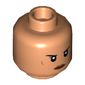 Minifig Head AT-AT Driver / Stormtrooper, Eyebrows, Reddish Brown Lips and Cheek Lines, Serious Print