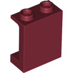 LEGO part 87552 Panel 1 x 2 x 2 [Side Supports / Hollow Studs] in Dark Red