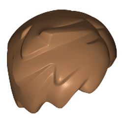 LEGO part 20597 Minifig Hair Short Tousled with Side Part and Lock Sticking Up in Medium Nougat