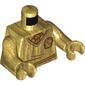 Torso Sweater, V-Neck with Hogwarts Crest and Tie Print, Pearl Gold Arms and Hands