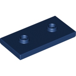 LEGO part 65509 Plate Special 2 x 4 with Groove and Two Center Studs (Jumper) in Earth Blue/ Dark Blue