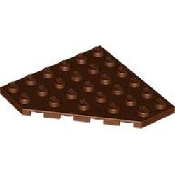 LEGO part 6106 Wedge Plate 6 x 6 Cut Corner in Reddish Brown