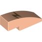Slope Curved 3 x 1 No Studs with Lightning Bolt / Harry Potter Scar print