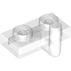 LEGO part 88072 Plate Special 1 x 2 with Arm Up [Horizontal Arm 5mm] in Transparent/ Trans-Clear