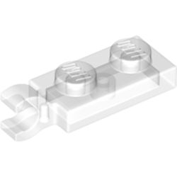 LEGO part 63868 Plate Special 1 x 2 with Clip Horizontal on End in Transparent/ Trans-Clear