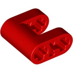 LEGO part 72008 Technic Connector 2 x 2 with 1 x 1 Cut-Out with Axle Holes in Bright Red/ Red