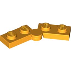 LEGO part 73983 Hinge Plate 1 x 4 Swivel Top / Base [Complete Assembly] in Flame Yellowish Orange/ Bright Light Orange