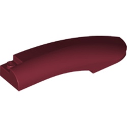 LEGO part 77182 Slope Curved 10 x 2 x 2 with Curved End Right in Dark Red