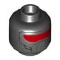 Minifig Head Dark Trooper, Red Visor, Breathing Mask Print