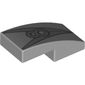 Slope Curved 2 x 1 No Studs [1/2 Bow] with Silver '8' print