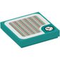 Tile 2 x 2 with Clock in Rounded Border and Barcode Print (Sticker)