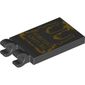 Tile Special 2 x 3 with 2 Clips [Thick Open O Clips] with Gold 'THE LEAKY CAULDRON' print