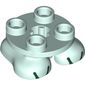 Feet, 2 x 2 x 2/3 with 4 Studs on Top and Dark Green Toes Print