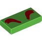 Tile 1 x 2 with Dark Red Eyebrows print