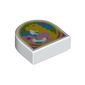 Tile 1 x 1 Half Circle with Princes Peach print