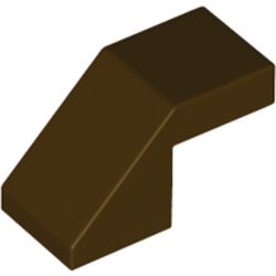 LEGO part 28192 Slope 45° 2 x 1 with 2/3 Inverted Cutout and no stud in Dark Brown