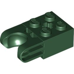 LEGO part 67696 Technic Brick Special 2 x 2 with Ball Receptacle Wide and Axle Hole, No Arm Holes in Earth Green/ Dark Green