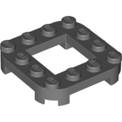 LEGO part 79387 Plate Round Corners 4 x 4 x 2/3 Circle with 2 x 2 Cutout in Dark Stone Grey / Dark Bluish Gray