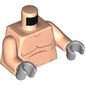 Torso Bare Chest print, Light Nougat Arms, Light Bluish Grey Hands