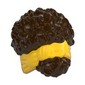 Hair Coiled, Tied Up with Ribbon, Yellow Pattern