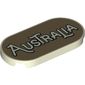 Tile Round 2 x 4 with 'Australia' on Dark Tan Background print