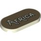 Tile Round 2 x 4 with 'Africa' on Dark Tan Background print
