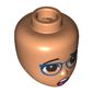 Minidoll Head Dark Blue glasses, Brown Eyes, Scared/Surprised print