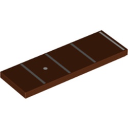 LEGO part 69729pr0006 Tile 2 x 6 with Guitar Finger Board, Frets, Position Markers print in Reddish Brown