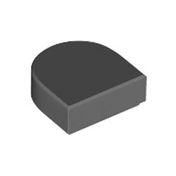 LEGO part 24246 Tile Round 1 x 1 Half Circle in Dark Stone Grey / Dark Bluish Gray