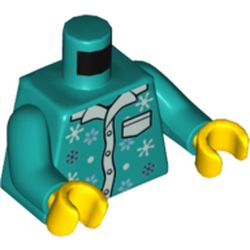 LEGO part 973c46h01pr5788 MINI UPPER PART, NO. 5788 in Bright Bluish Green/ Dark Turquoise