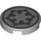 Tile Round 2 x 2 with Dark Bluish Grey Star Wars Imperial Logo print