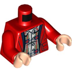 LEGO part 973c22h02pr5790 MINI UPPER PART, NO. 5790 in Bright Red/ Red