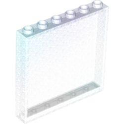 LEGO part 59349 Panel 1 x 6 x 5 in Transparent with Opalescence/ Satin Trans-Clear