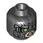 Minifig Head Vulture, Face Mask, Green Eyes / Light Nougat Face Print