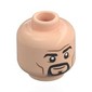 Minifig Head Doctor Strange, Goatee, Dark Orange Lines, Smirk / Scowl Print
