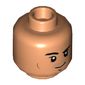Minifig Head Wong, Goatee Stubble, Raised Right Eyebrow, Cheek Lines Print