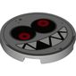 Tile Round 3 x 3 with Face, Sharp Teeth, Red Eyes print